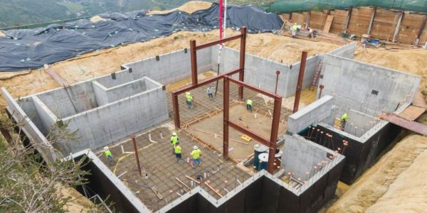 Hillside Foundation Construction on CCM jobsite